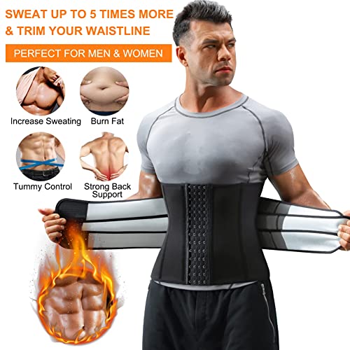 Ifkodei Men Waist Trainer Trimmer Tummy Control Shapewear Slimming Body Shaper Neoprene Sauna Sweat Belt (Black, 3Xl) #TOP1