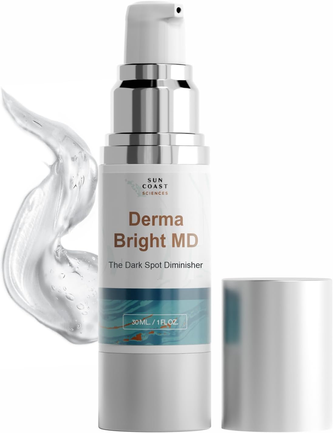 Derma Bright MD - Dark Spot Diminisher with Vitamin C & Hyaluronic Acid - Brightening Face Serum for Uneven Skin Tone and Age Spots - 1 Fl Oz (Pack of 1)