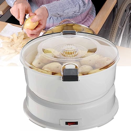 Electric Potato Peeler, Fully Automatic Vegetable Peeler 1KG Potato Rumbler Electric One-Touch Operation for Peeling Potatoes and Spin Dry Vegetables to Remove Excess Water