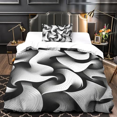 Ensemble de literie stripes 3D avec microfibre super douce haute densité
