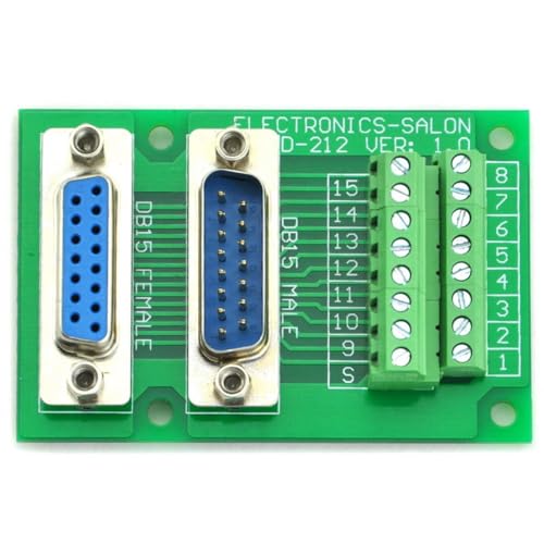 Placa de bornes D-SUB DB15 macho y hembra Electronics-Salon para carril
