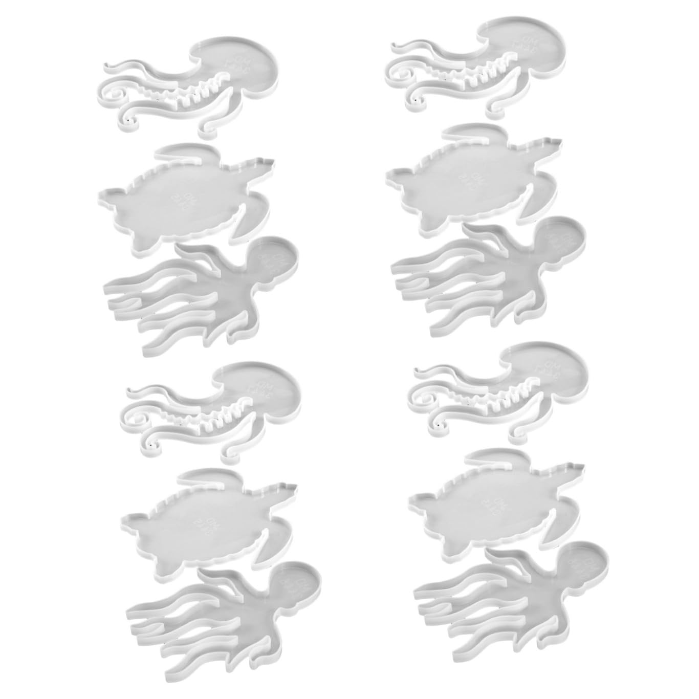 12 Piezas Molde de Silicona Flexible para Manualidades DIY de Moldes Animales Marinos Medusa Octópodo Tortuga Antideslizante y Reutilizable para Epoxi y Decoración Artística