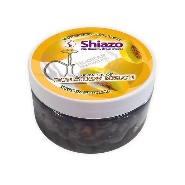 Shisha Wasserpfeife Shisha Honigmelone Shiazo Steam Stones Sorten Tabak, 51 cm, Weiß/silberfarben, 100 G by Shiazo
