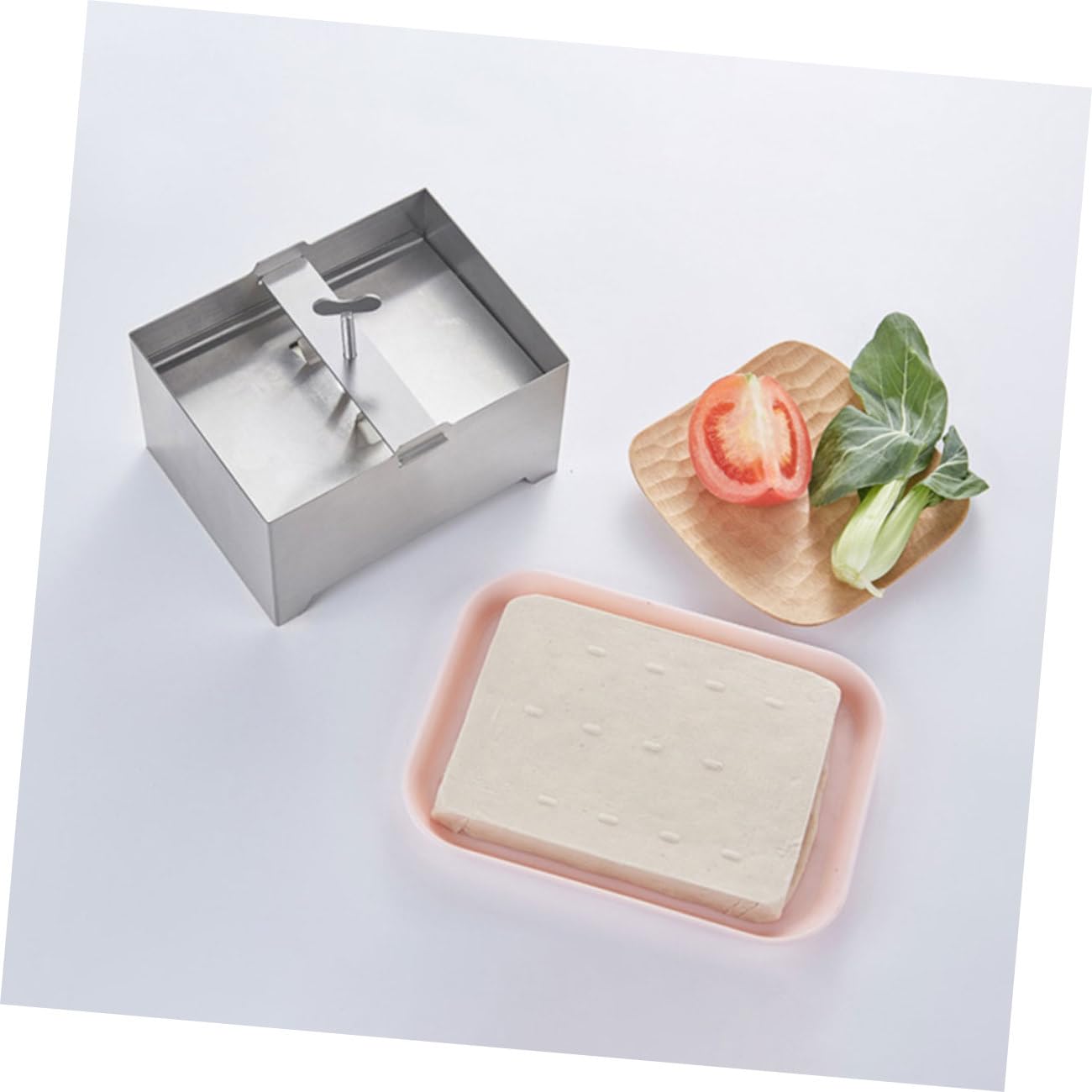 Angoily Praktische Käsepresse für Käseherstellung aus Edelstahl Glatte Tofu Pressform Einfache Reinigung und Tofu Herstellung zu Hause