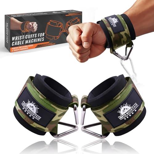 Image of Wrist Cuffs for Cable Machines - Padded & Adjustable Straps for Lateral Raises, Tricep Pushdowns & Strength Training