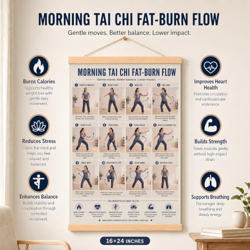 Entrenamiento de pie para personas mayores con póster de Tai Chi 2