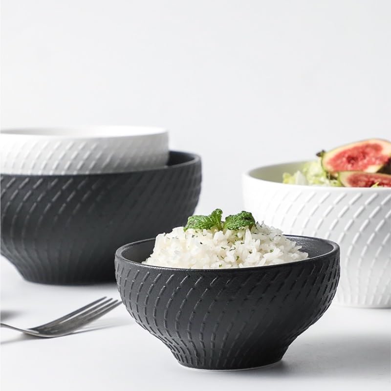 Miski do sałatek ceramiczna zastawa stołowa nowoczesna prosta miska do zupy dom miska ramen śniadanie miska na płatki śniadaniowe salon miska na przekąski miski obiadowe (A, M)