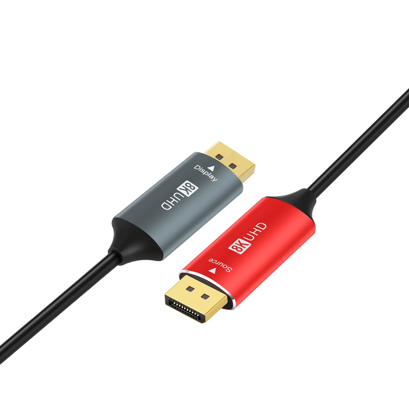 Cable de Fibra óptica DisplayPort 4K 8K 50M, DP a DP 1.4 Cable 8K@30Hz 4K@144Hz, 2K@165Hz, 32.4Gbps Compatible con HDR, G-Sync FreeSync para laptop, PC, TV