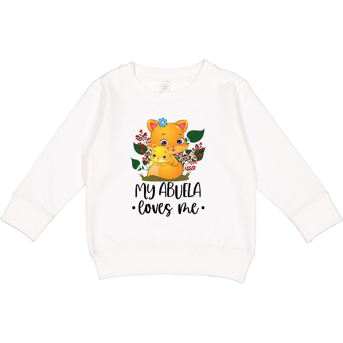 inktastic Cute Kawaii Fox My Abuela Loves Me Toddler Sweatshirt 4T White 42996
