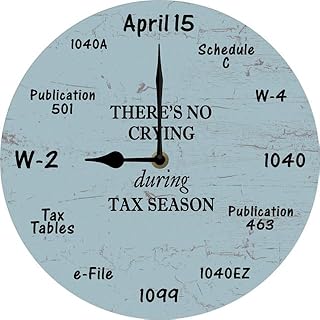 Accountant Clock Tax Season Wall Clock Funny Accounting Tax Accountant Gifts Accountant Tax Preparer Office 10x10 Inches Battery Powered Silent Non Ticking