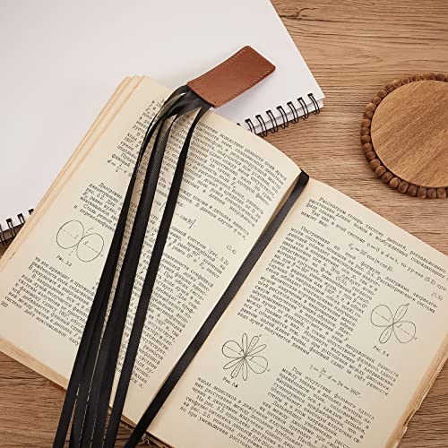 3 Pieces Bible Ribbon Bookmark Ribbon Markers Artificial Leather Bookmark With Colorful Ribbons For Books (Black) #TOP3