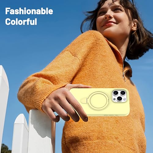 IAIYOXI Case for iPhone 14 Pro Max Case with Magnetic Invisible Stand - MagSafe Compatible, Military Drop Tested, Shockproof Silicone Cover for Women and Men (6.7", 2022) - Yellow by IAIYOXI - Used condition - Image 8