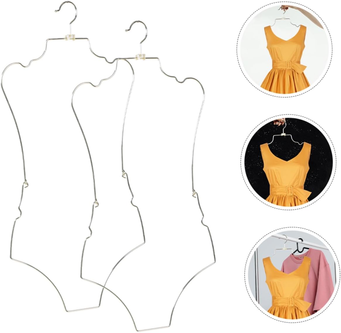 Fashionable 2pc Women's Swimsuit Display Hangers Lingerie Hanging Rack Prevent Wrinkles Home Retail Store Use
