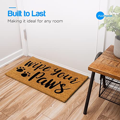 Plus Haven Coco Coir Door Mat With Heavy Duty Backing, Wipe Your Paws Doormat, 17”X30” Size, Easy To Clean Entry Mat, Beautiful Color And Sizing For Outdoor And Indoor Uses, Home Décor #TOP4
