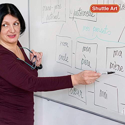 Image of Shuttle Art Dry Erase Markers, 15 Pack 3 Colors Magnetic Whiteboard Markers with Erase, Fine Point Dry Erase Markers for Writing on Whiteboard Glass Mirror for School Home Office(11 Black 2Blue 2Red)
