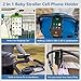 2 in 1 Baby Stroller Cell Phone Holder 360 Degree Rotate Universal Clamp Pram Wheelchair Accessory Mount Bracket Bicycle Phone Stander with Double Hook, Removable