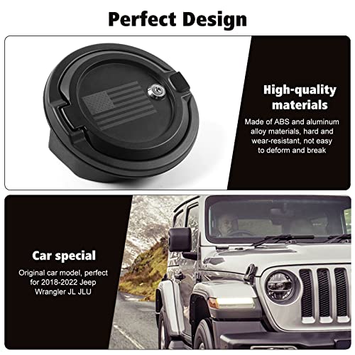 Rt-Tcz Fuel Filler Door Locking Gas Tank Cap Cover Accessories For 2018-2023 Jeep Wrangler Jl Jlu (Us Flag) #TOP3