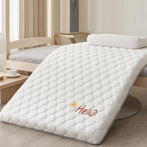 LDLCYCN Blanca,120 * 200 * 9cm, Colchón De Futón De Látex Engrosar 4Cm/9Cm Colchón Japonés Colchón De Cama Acolchado Almohadilla Tatami Almohadilla De Colchón para Dormir Colchón De Camping Portátil