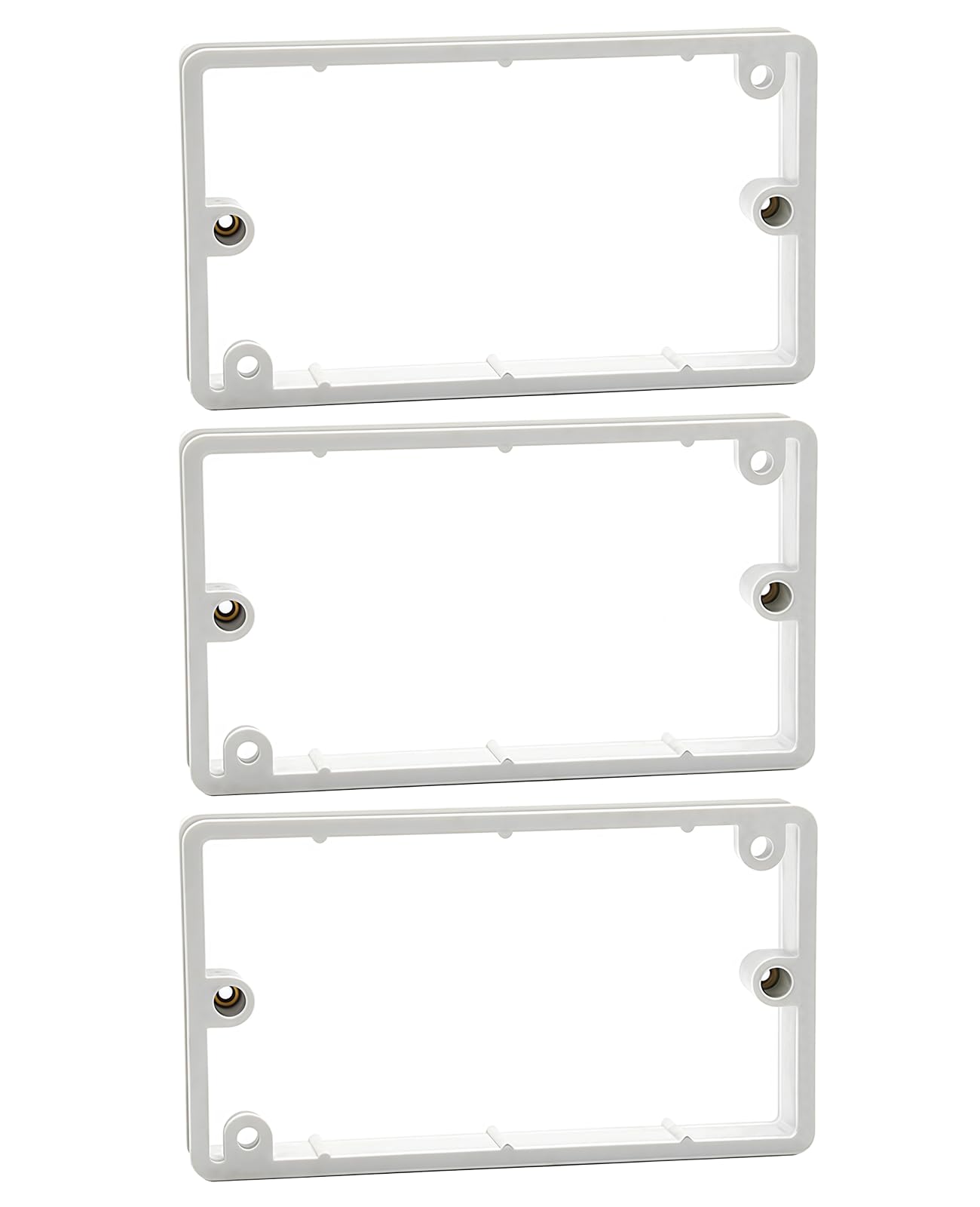 FunnAura 3Pcs 20mm Double Socket Spacer, Electrical Light Switch Spacer Surround for Tiles and Panels (White)