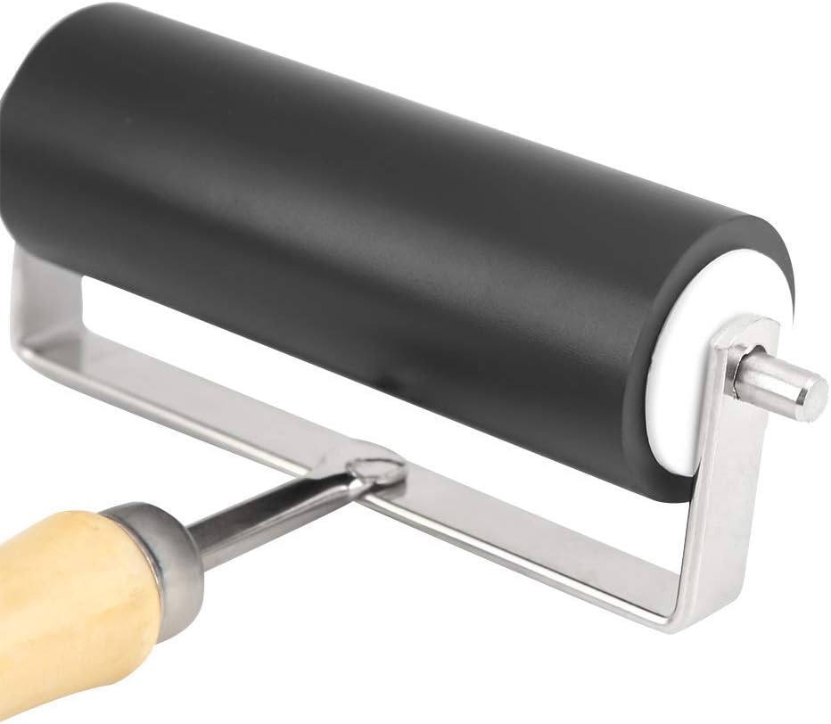 Paint Rollers, Ink Roller Heavy Duty Hard Rubber Brayer Roller Paint Brush 3.9inch Roller Length for Lino Oil Printing Art Craft Projects