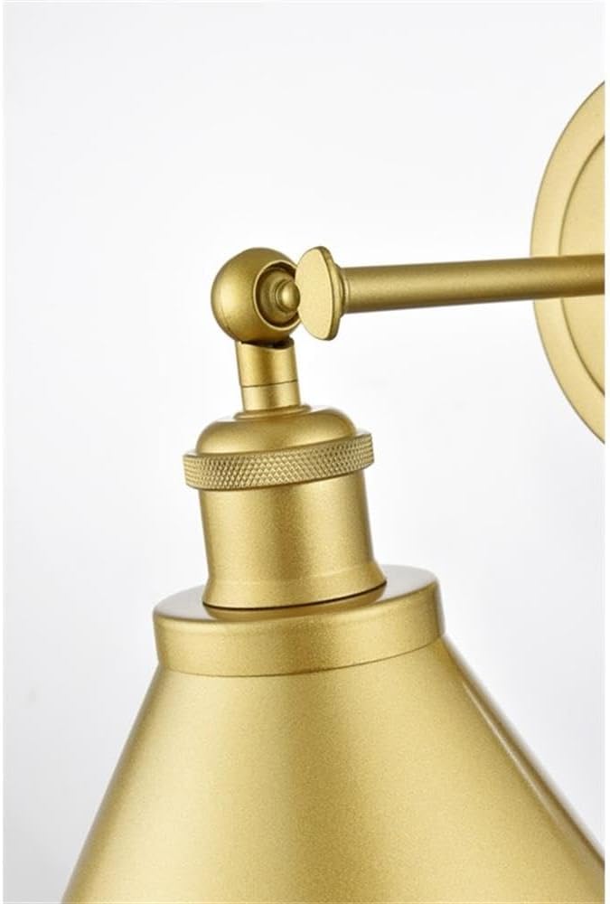 Pemberly Row Contemporary 1-Light Cone Metal Bath Sconce in Brass