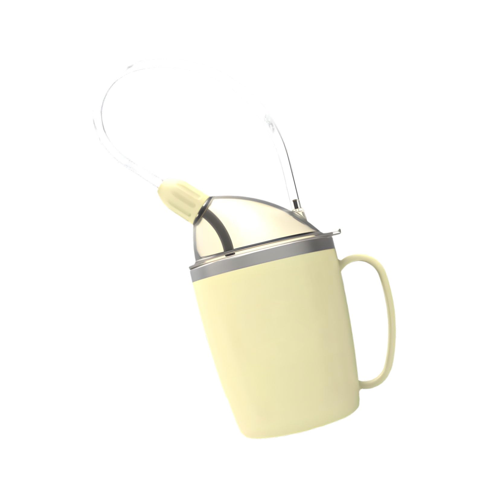 jiingekk Strong Metal Anti Choking Care Cup with Handle and Straw for Elderly Patients and Disabled Adults 350ml Capacity Disabled Friendly Drinkware