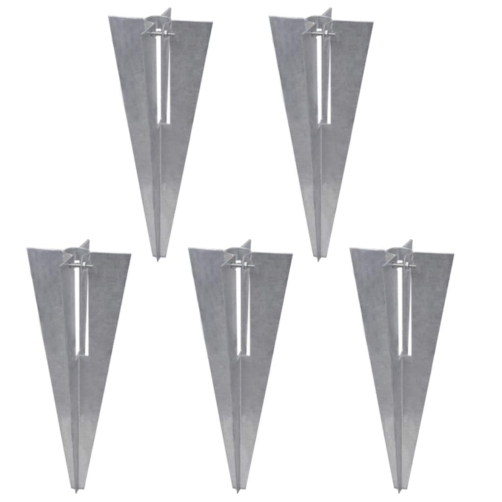 Valla de alambre galvanizado con postes y casquillos de suelo, acero, 15 x 1 m, juego de 1 valla de alambre, 5 postes, 5 casquillos, 2 puntales, 2 manguitos, alambre tensor, alambre de unión y 3