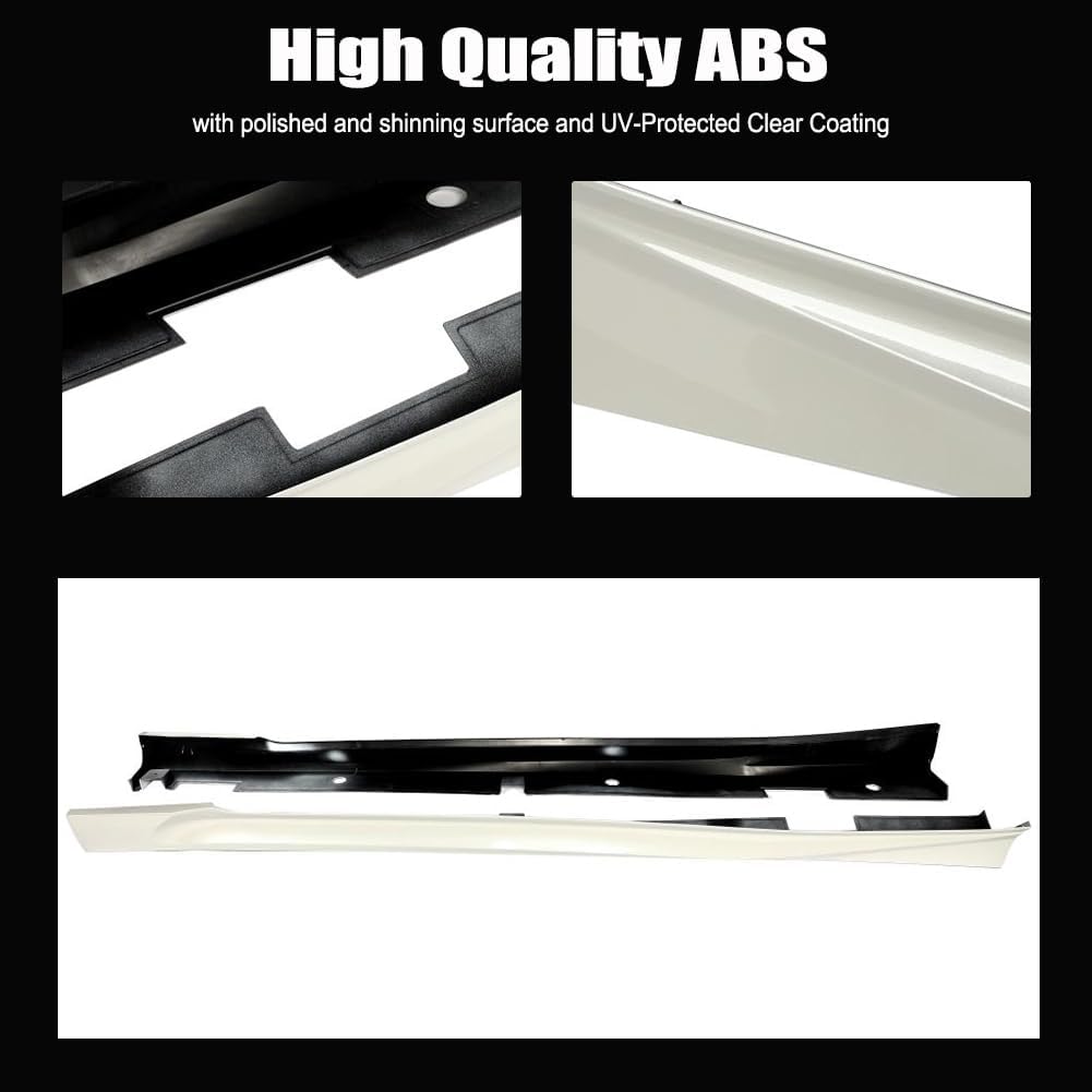 Fit 2018-2022 Honda Accord 10th 4 Door Side Skirts Extensions Pearl White | PP Extension Splitter Panel