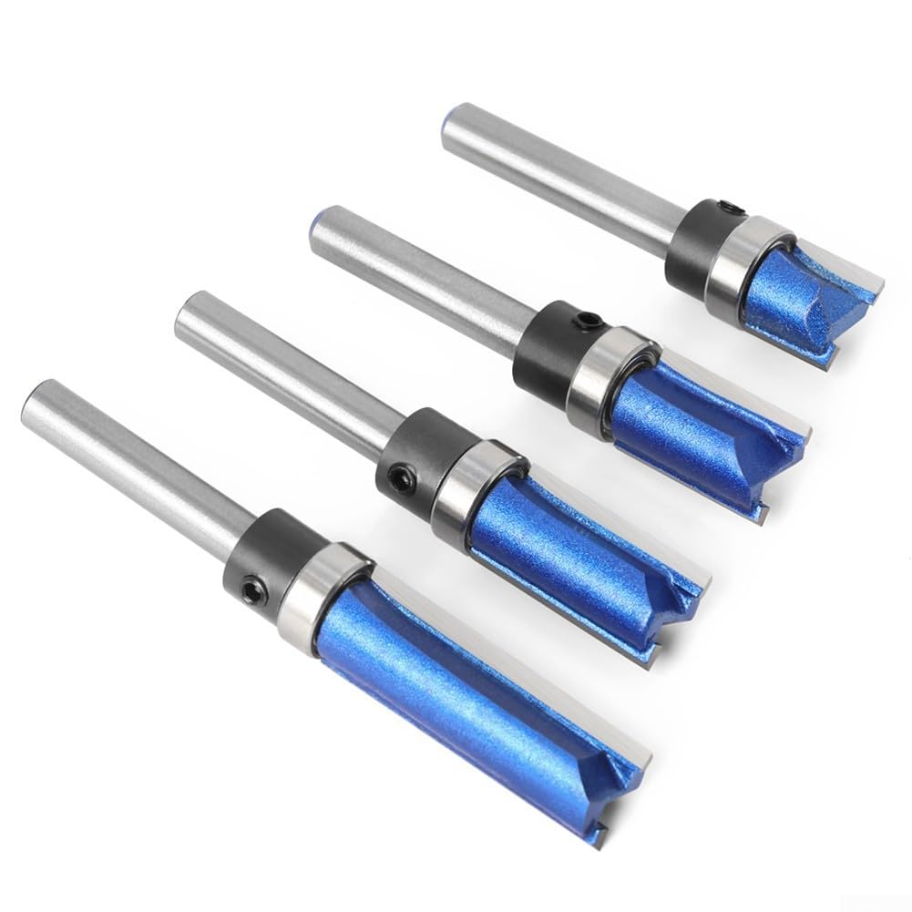Punta per fresa industriale con codolo da 6 mm, con cuscinetto superiore, per lavorazione del legno, perfetta per cassetti artigianali (2#)