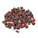 102Pcs Nail Manicure Sanding Bands Set Grit Drum Mandrels for Rotary Tools and High Strength Compatible with All Rotary Machines