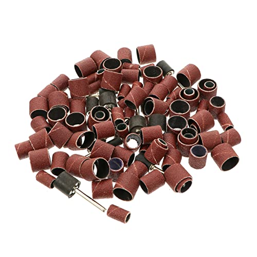 102Pcs Nail Manicure Sanding Bands Set Grit Drum Mandrels for Rotary Tools and High Strength Compatible with All Rotary Machines
