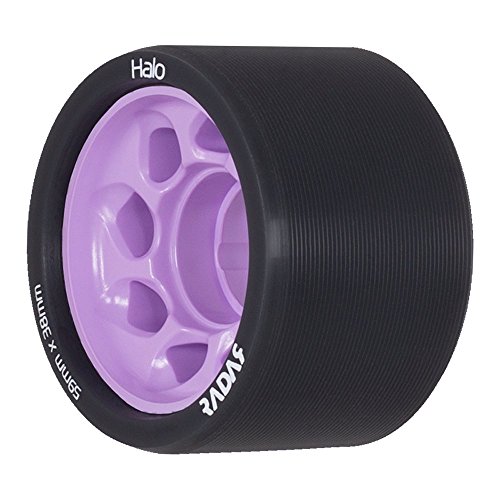 Riedell Radar Wheels Halo Roller Skate Wheels - 4 Pack of 38mm x 59mm | Purple / 84A