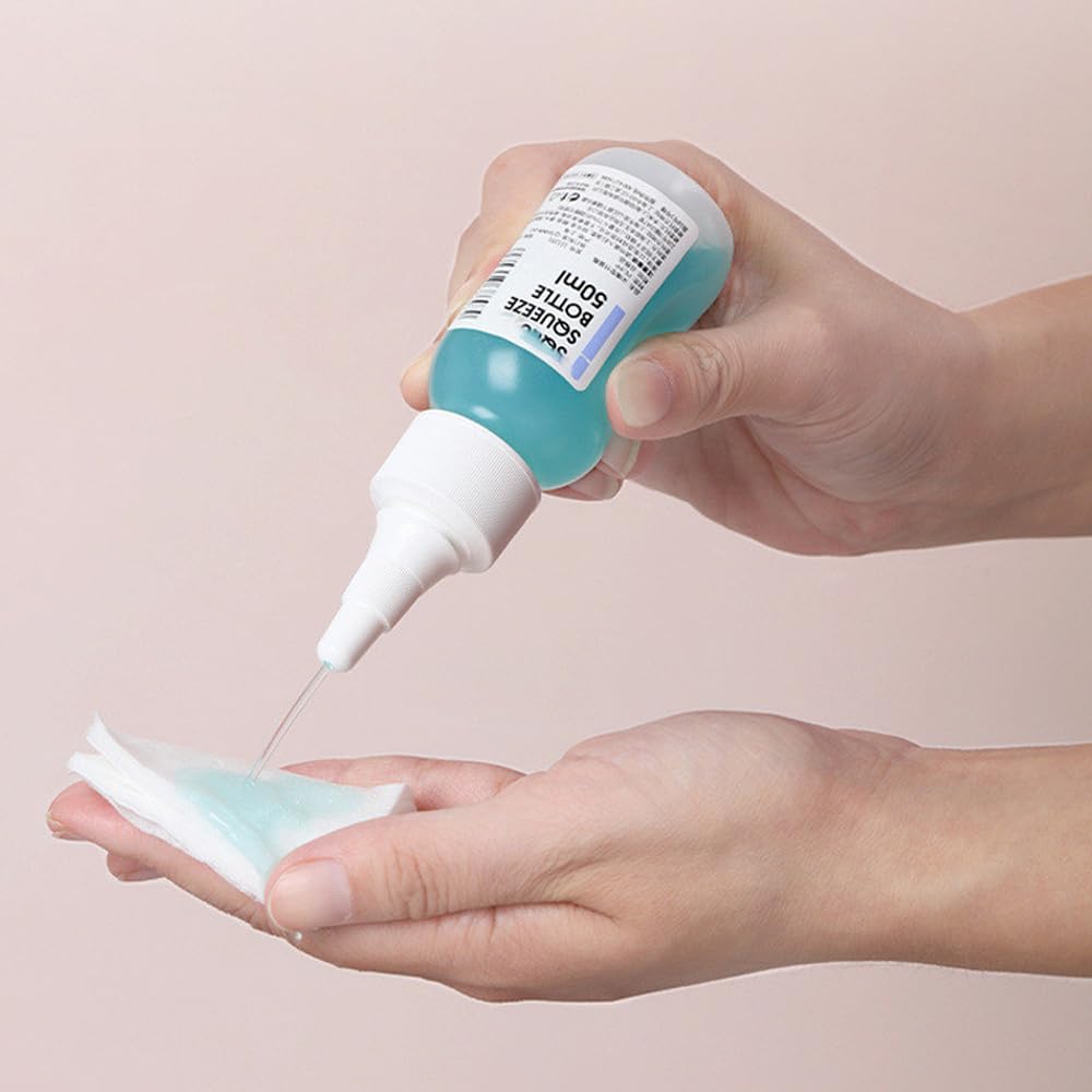 Leere Kunststoffflaschen für Kontaktlinsen, Lotion, Pflegelösung, Flüssigkeitsflaschen mit Drehverschluss für ätherisches Öl, nachfüllbar, tragbar, Reisebehälter, 50 Stück (200 ml)