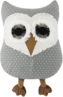 JWH 3D Owl Pillow Cover Decorative Plaid Cushion Animal Pillow Case for Home Sofa Car Chair Bed Living Room Decor 10x15 Inches Blue Grey