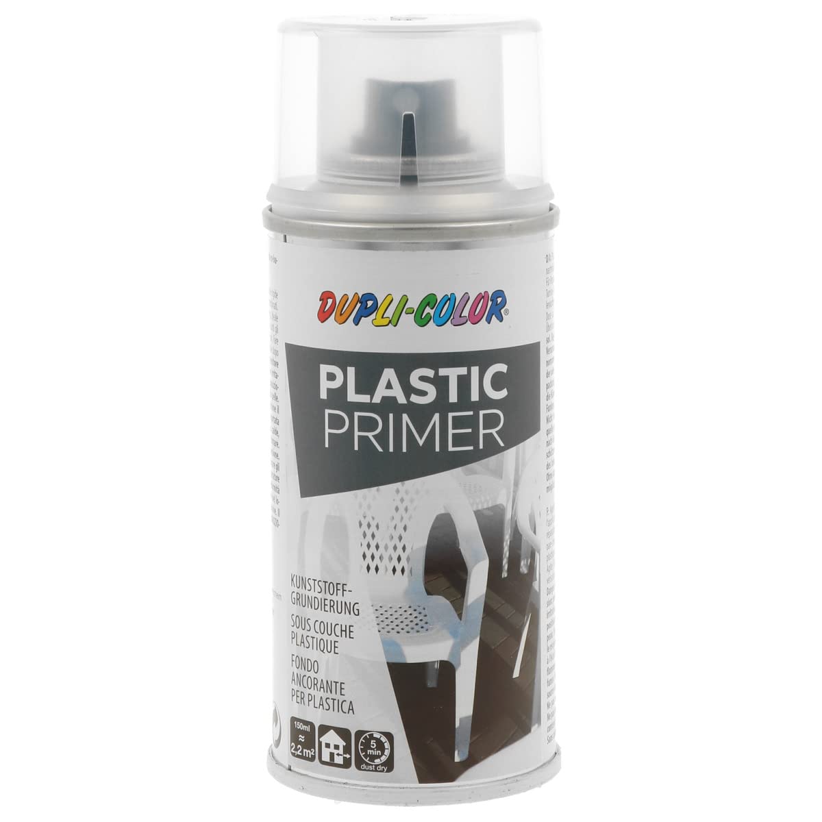 DUPLI-COLOR 319686 farbloses PLASTIC PRIMER für Lackierer bei der Vorbereitung von Plastikoberflächen 150 ml