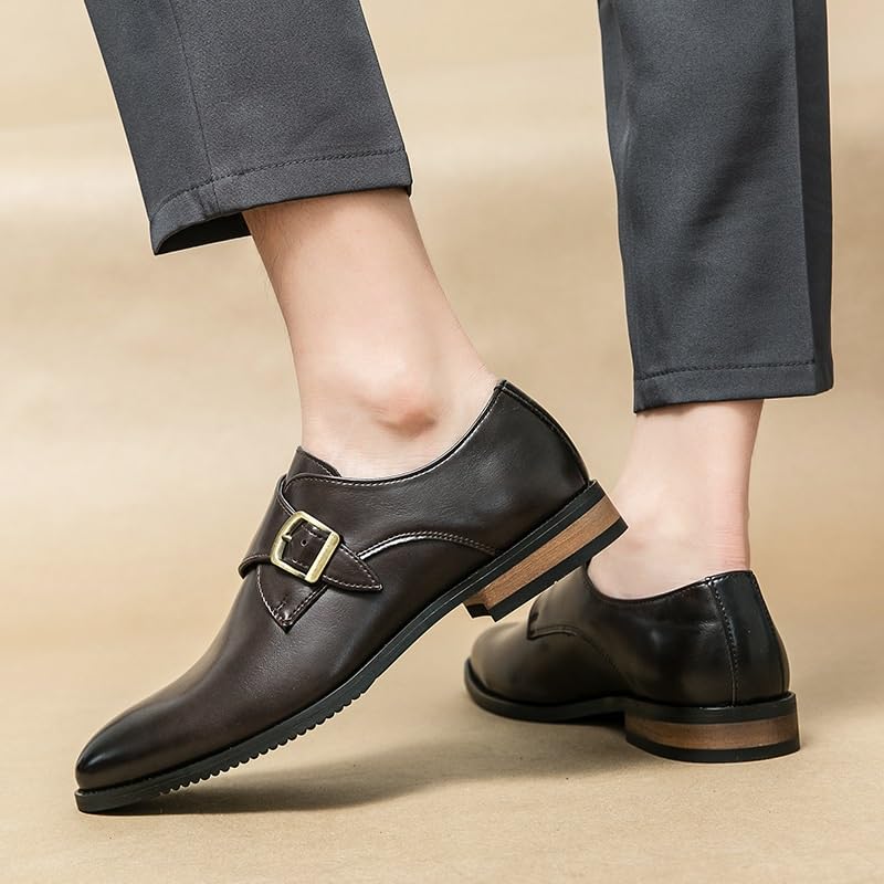 Monk Dress Oxford for Mens Party Classic Slip-on Non Slip Rubber Sole Low Top Outdoor Pu Leather Breathable3