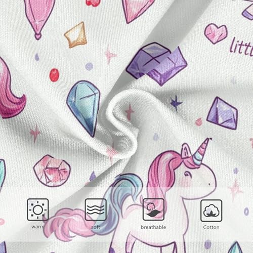 Wusikd Unicorns Gems Girls' Underwear Cotton Cartoon Girls Briefs Soft Toddler Underwear 2T3