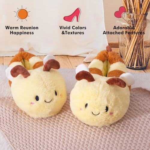 Animal Slippers for Women & Men - Fluffy Plush Indoor/Outdoor House Shoes, Bee Penguin Elephant Warm Winter Slippers with Memory Foam, Non-Slip Sole Cartoon Gifts For Birthday4