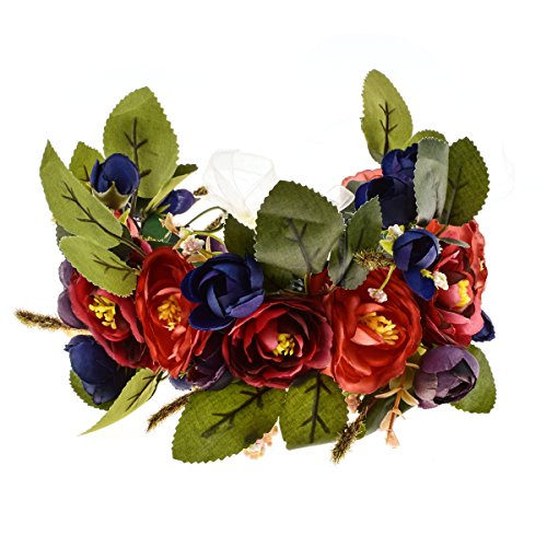 Love Sweety Rose Flower Headband Floral Crown Garland Halo (Royal Blue)