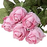 Artificial Realistic Roses Pink Flowers 24