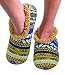 Snoozies Womens Comfy Soft Nordic Knit Fleece Slipper Socks - Blue/Tan, Large