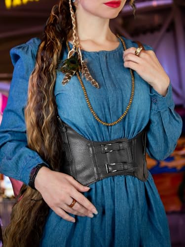 TeeYee Black Underbust Corset Leather Harness Belt Punk Fashion Style for Women Girl Waist Girdles3