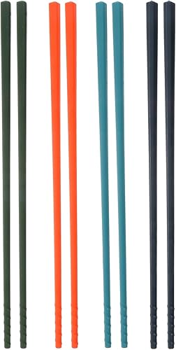 SHOWERORO 4Pairs Palillos de silicona con núcleo de acero, palillos a prueba de calor, aptos para lavavajillas públicos