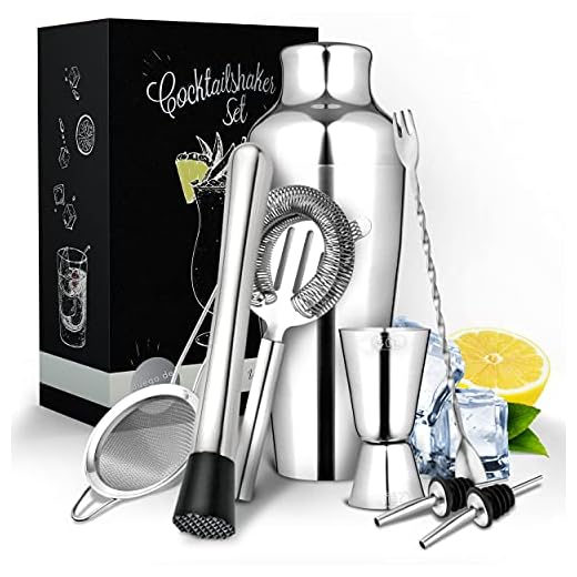 Vezato coctelera de acero inoxidable - kit gin tonic innovador - Apto para el lavavajillas - Coctelera para martinis - coctelera ideal para el bar - coctelera de cocteles especiales - Gin tonic kit
