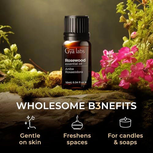 Image of 100% Pure Rosewood Essential Oil - 0.34 Fl Oz - Rosewood Oil for Hair, Skin, Diffuser, Aromatherapy & DIY Candle Making Scent