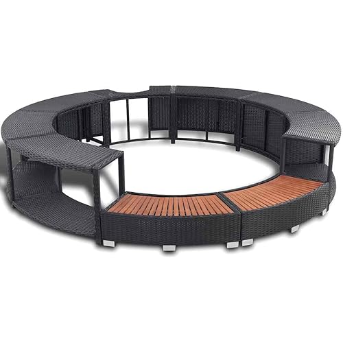 vidaXL Hot Tub Surround Black