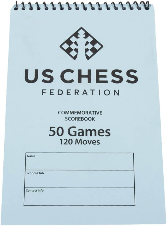 The House of Staunton US Chess Commemorative Spiral Chess Score Book (120 Moves/Game)