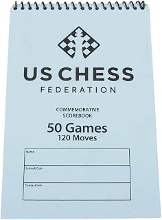 The House of Staunton US Chess Commemorative Spiral Chess Score Book (120 Moves/Game)