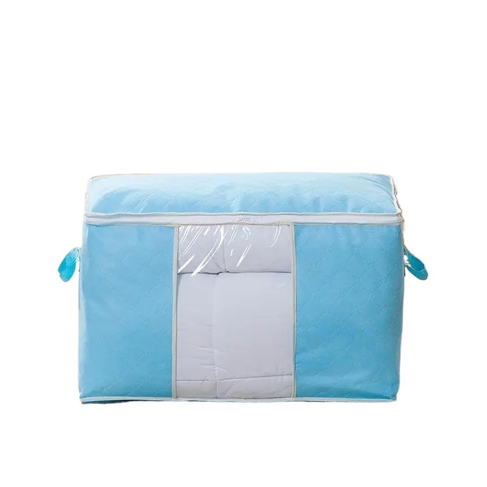 RRYPBOVG Foldable Blanket Storage Bags 3PCS 90L Large Storage Bags Bins Foldable Closet Organizer Storage Containers With Handles Thick Fabric For Clothing Blanket(Blue)