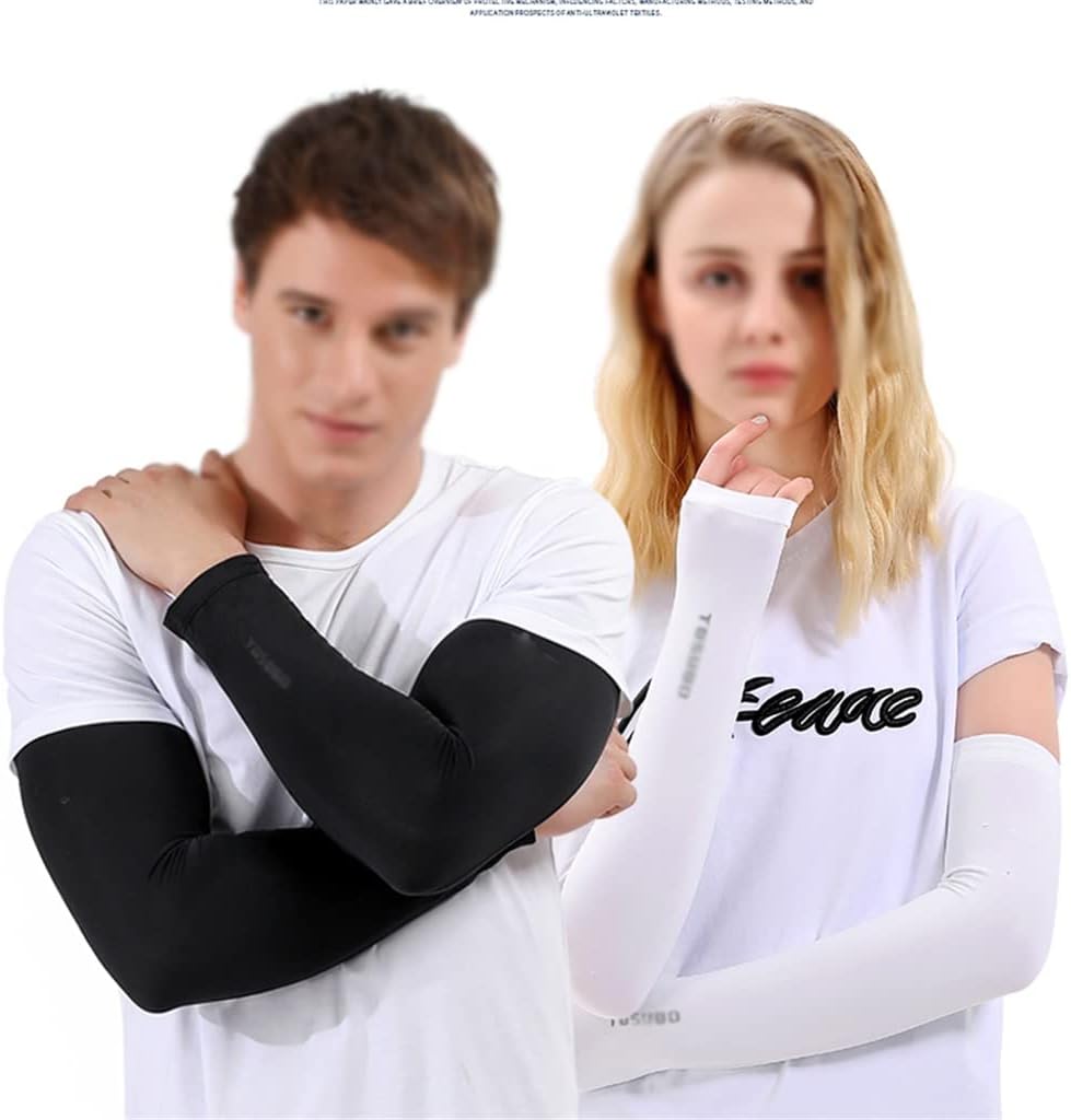 HBJWOV Men's ICY Sleeves Ice Silk Sleeves Outdoor Driving Arm Sleeves Hand Sleeves Women's Cycling Arm Sleeves(E,Small)